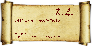 Köves Lavínia névjegykártya